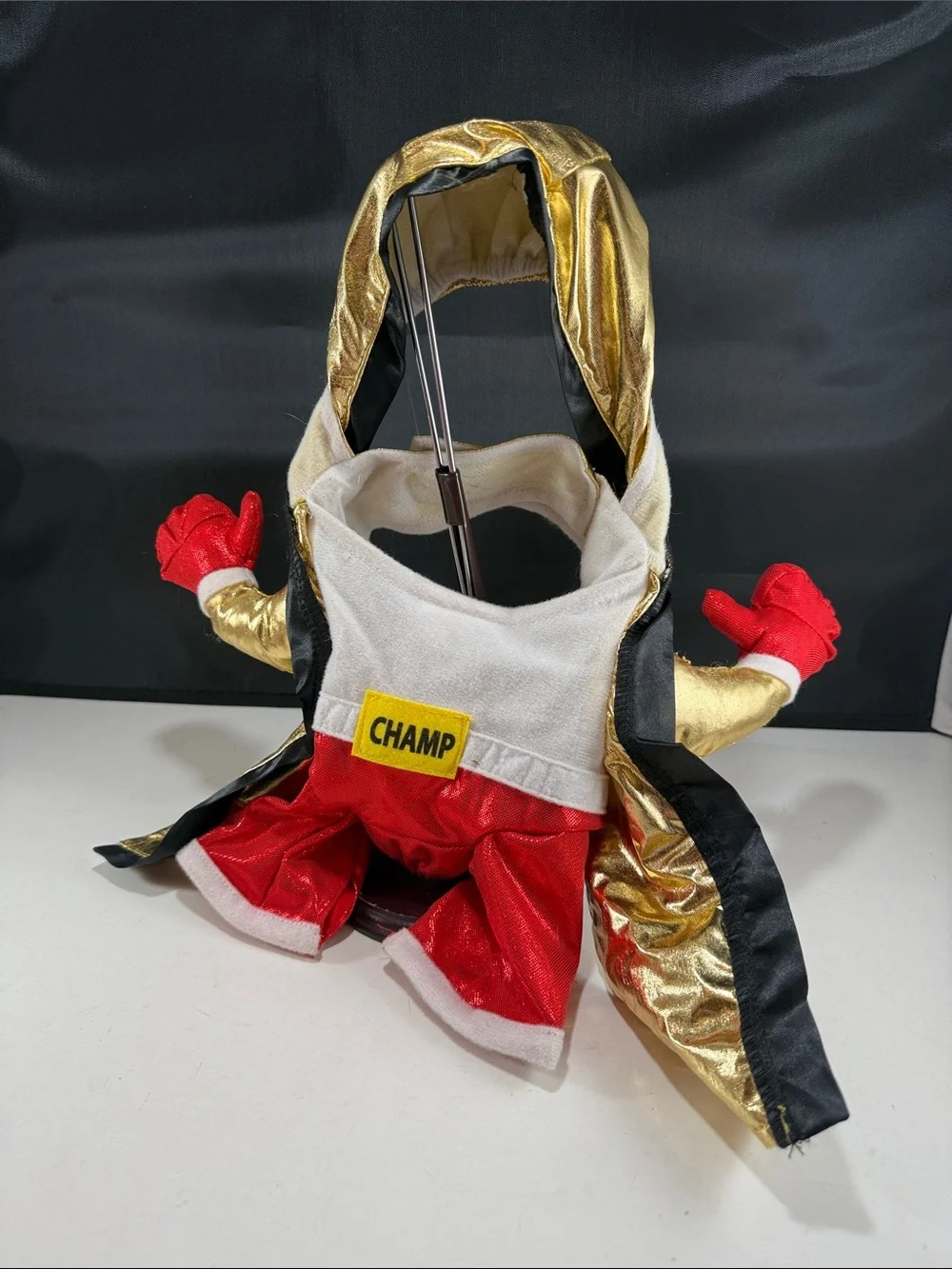 Pet Dog Cat Champ Boxing suit Gold and Red Boxer Costume with Hood